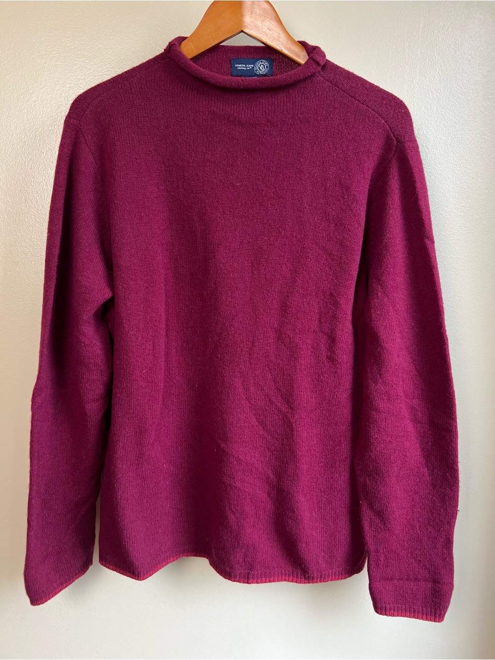 Vintage Venezia Burgundy Lambswool Blend Roll Neck Sweater Women’s Plus 18/20